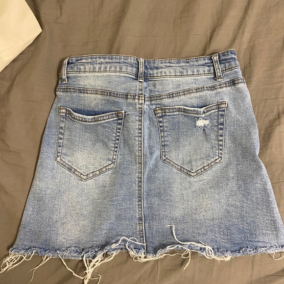 BLACK LABEL Weathered Jean Skirt Button Fly - Picture 4 of 4